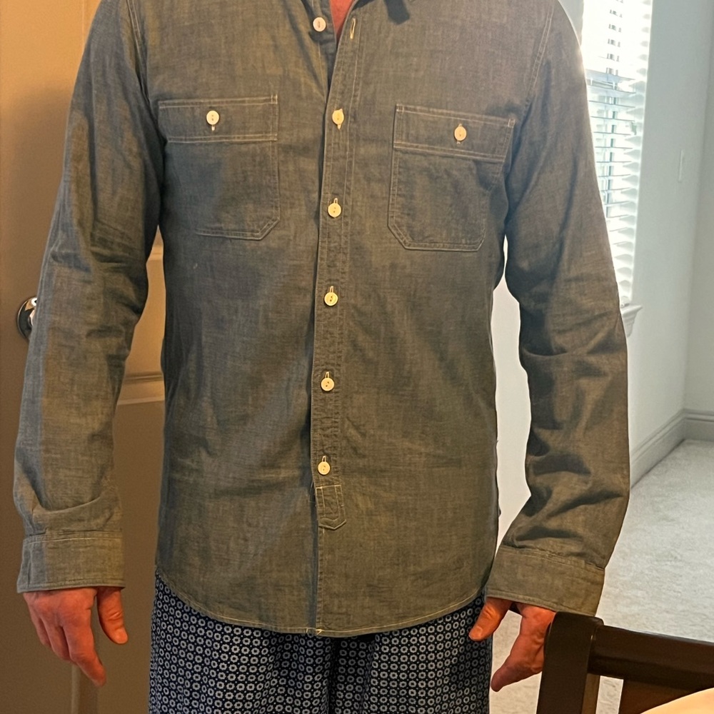 Jcrew long sleep snap button denim /Jean shirt